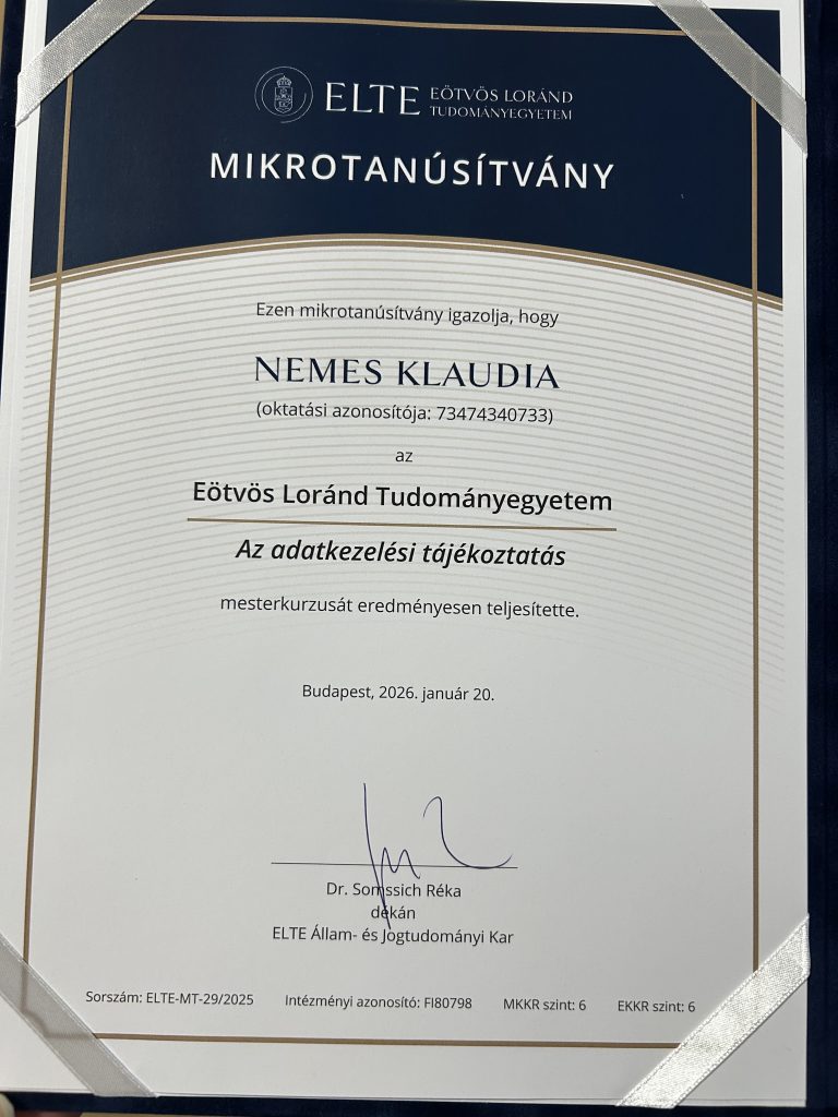 Adatvedelem Mesterkurzus Diploma 768x1024