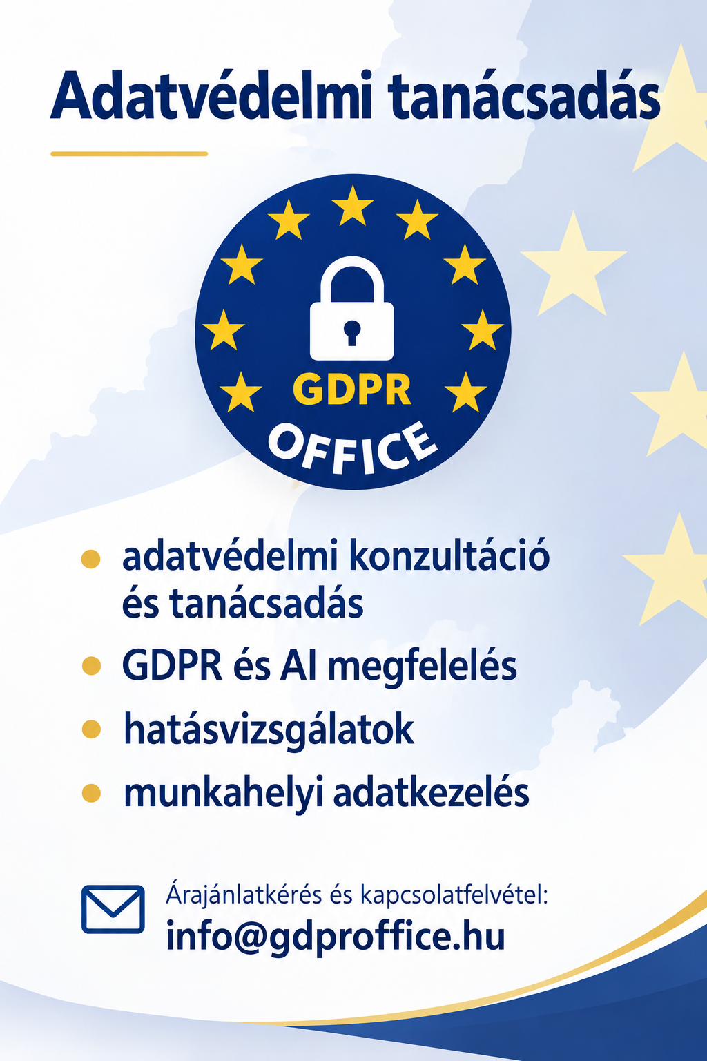 adatvédelmi tanácsadás gdpr office plakát